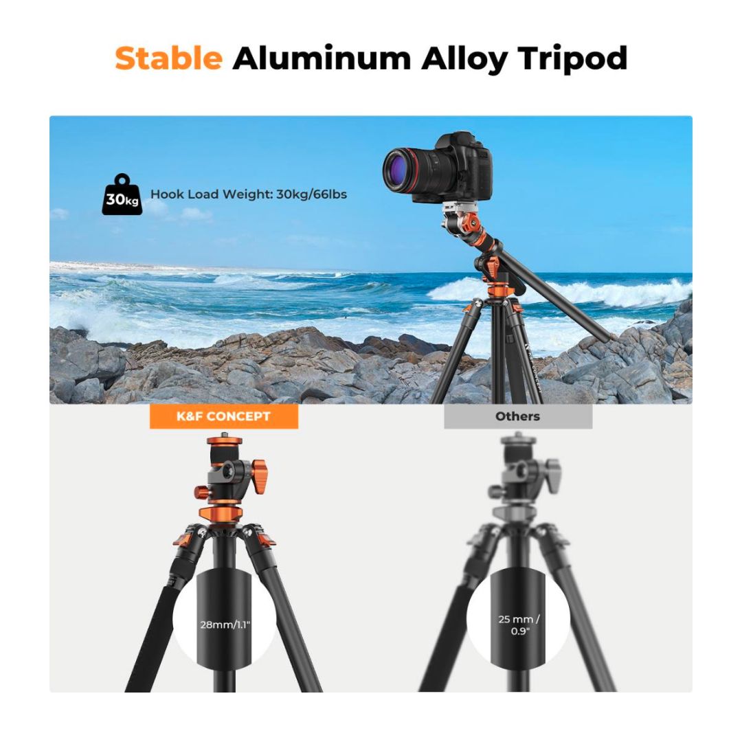 K&F Concept Aluminium Video tripod (Transverse Center Column) sa Fluidnom glavom KF09.137 - 3